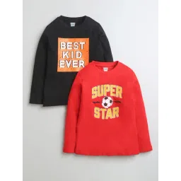 Bumzee Boys Multi Cotton Graphic T-Shirt (Pack of 2)-picture-11