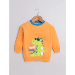 Bumzee Boys Orange Printed Full Sleeves Sweatshirt-picture-32