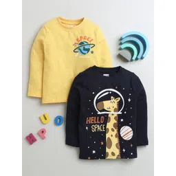 BUMZEE Boys Pack Of 2 Graphic Printed Round Neck Cotton T-Shirts-picture-28