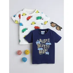 BUMZEE Boys Pack Of 2 Printed Cotton T-shirt-picture-30