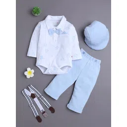 BUMZEE Boys Printed Bodysuit With Trousers Suspender & Cap-picture-40