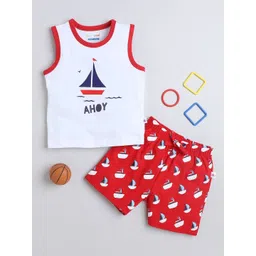 BUMZEE Boys Printed Pure Cotton T-shirt with Shorts-picture-57