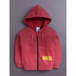 BUMZEE Boys Typography Printed Hooded Sweatshirt-picture-30