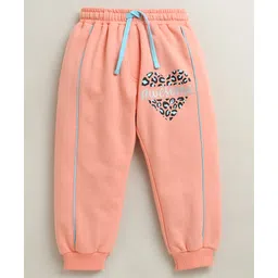 BUMZEE Cotton Knit Awesome Text Heart Printed Lounge Pant - Peach-picture-16