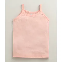 BUMZEE Cotton Knit Sleeveless Solid Color Slips Pack of 3 - Peach White & Mint Green image 2