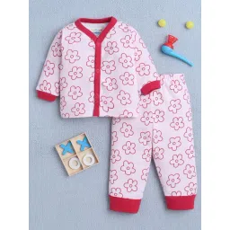 Bumzee Girls Baby Pink Cotton Printed Regular Fit Clothing Sets-picture-28