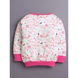 Bumzee Girls Baby Pink Cotton Printed Regular Fit T-Shirt with Joggers image 3