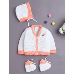 BUMZEE Girls Cable Knit V-Neck Sweaters With Cap & Socks-picture-21