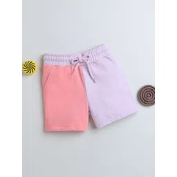 BUMZEE Girls Colourblocked Regular Fit Cotton Shorts-picture-12