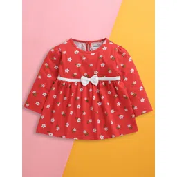 BUMZEE Girls Floral Print Fit & Flare Dress-picture-15