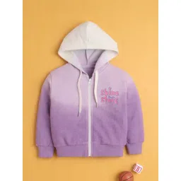 Bumzee Girls Lavender Cotton Color Block Regular Fit Sweatshirt-picture-30