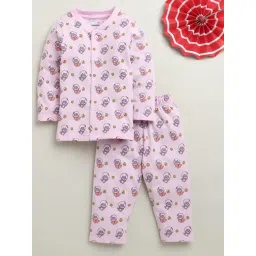 Bumzee Girls Lavender Cotton Printed Regular Fit Clothing Set-picture-27