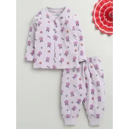 Bumzee Girls Lilac Full Sleeves Jabla & Pyjama Set-picture-13