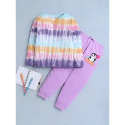 Bumzee Girls Multi & Lavender Full Sleeves T-Shirt & Pyjama Set-picture-38