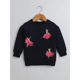 Bumzee Girls Navy Printed Full Sleeves Sweatshirt-picture-16