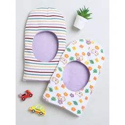 BUMZEE Girls Pack Of 2 Printed Cotton Reversible Monkey Caps-picture-27