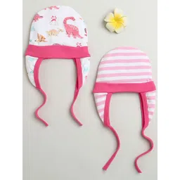 BUMZEE Girls Pack Of 2 PrintedCotton Beanie-picture-24