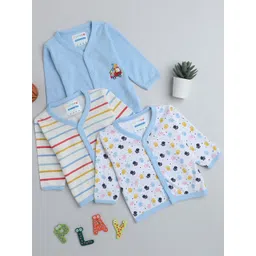 BUMZEE Girls Pack Of 3 Conversational Printed V-Neck Pure Cotton T-shirts-picture-42