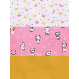 BUMZEE Girls Pack of 3 Mustard Yellow & Pink Printed Cotton T-shirt image 5