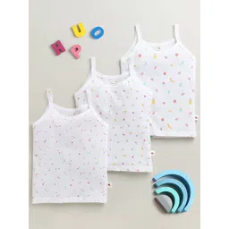 BUMZEE Girls Pack Of 3 Printed Cotton Camisoles-picture-29