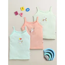 BUMZEE Girls Pack Of 3 Printed Cotton Camisoles-picture-18