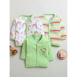 BUMZEE Girls Pack Of 3 Printed Cotton Jhabla Vests-picture-40