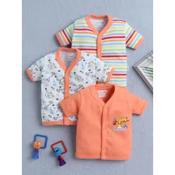 BUMZEE Girls Pack Of 3 Printed Cotton Jhabla Vests-picture-30