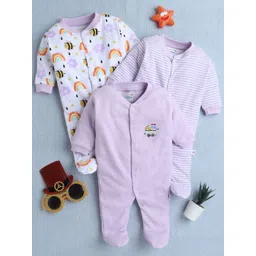 BUMZEE Girls Pack of 3 Printed Sleepsuit-picture-21