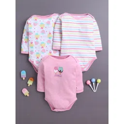 BUMZEE Girls Pack Of 3 Pure Cotton Bodysuit-picture-31
