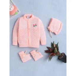 Bumzee Girls Peach Regular Fit Sweater-picture-26