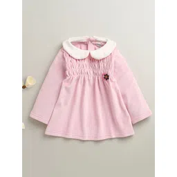 BUMZEE Girls Peter Pan Collar Smocked Fit & Flare Dress-picture-19