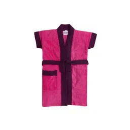 BUMZEE Girls Pink & Purple Solid Terry Cotton Bath Robe-picture-39