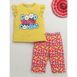 Bumzee Girls Pink Cotton Printed Top and Pant-picture-21