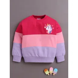 Bumzee Girls Pink Cotton Regular Fit Printed Sweatshirt-picture-10