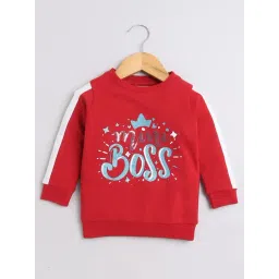 Bumzee Girls Red Embellished Full Sleeves Sweatshirt-picture-11