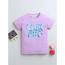 BUMZEE Girls Typography Printed Cotton T-shirt-picture-40