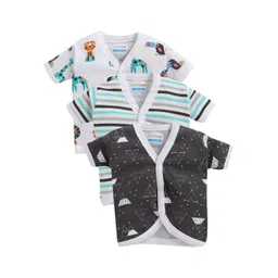 BUMZEE Infant Boys Pack Of 3 Printed Combed Cotton Jhabla-picture-38