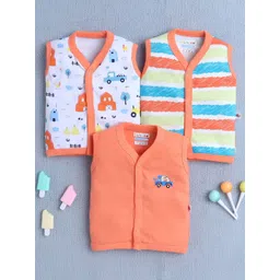 BUMZEE Infant Boys Pack Of 3 Printed Cotton Jhablas Peb10573-picture-25