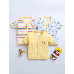 BUMZEE Infant Boys Pack Of 3 Pure Cotton Short Sleeves Innerwear Jablas Peb9012-picture-27