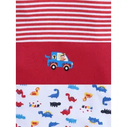 BUMZEE Infants Boys Pack Of 3 Printed Cotton Bodysuits image 2