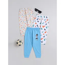 BUMZEE Infants Boys Pack of 3 Printed Mid-Rise Cotton Joggers-picture-17