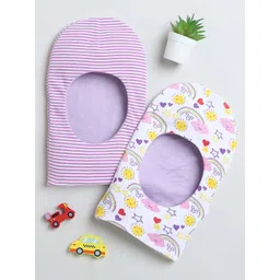 BUMZEE Infants Girls Pack Of 2 Printed Reversible Balaclava Caps-picture-36