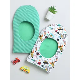 BUMZEE Infants Girls Pack Of 2 Printed Reversible Balaclava Caps-picture-40