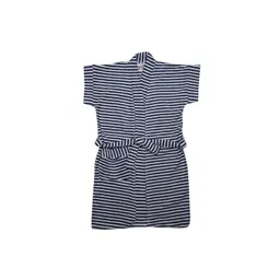 BUMZEE Kids Boys Navy Blue Striped Bath Robe-image-12