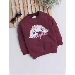 Bumzee Kids Maroon Printed Full Sleeves Sweatshirt-picture-31