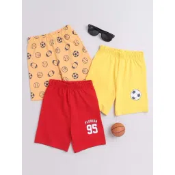 Bumzee Kids Multicolor Cotton Printed Shorts (Pack of 3)-picture-35