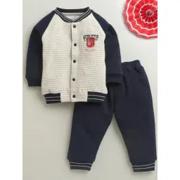 Bumzee Kids Navy & Beige Cotton Graphic Winter Set-picture-27