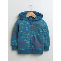 Bumzee Kids Teal Blue Cotton Printed Sweatshirt-picture-36