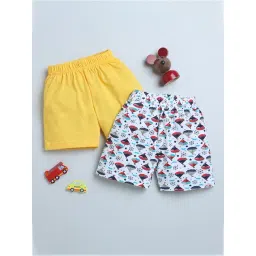 Bumzee Kids White & Yellow Printed Shorts (Pack Of 2)-picture-28