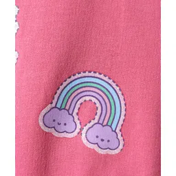 BUMZEE Looper Knit Full Sleeves Cactus & Heart Printed Sweatshirt - Pink image 4